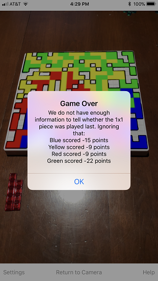 An Image Showing the End of Game Screen